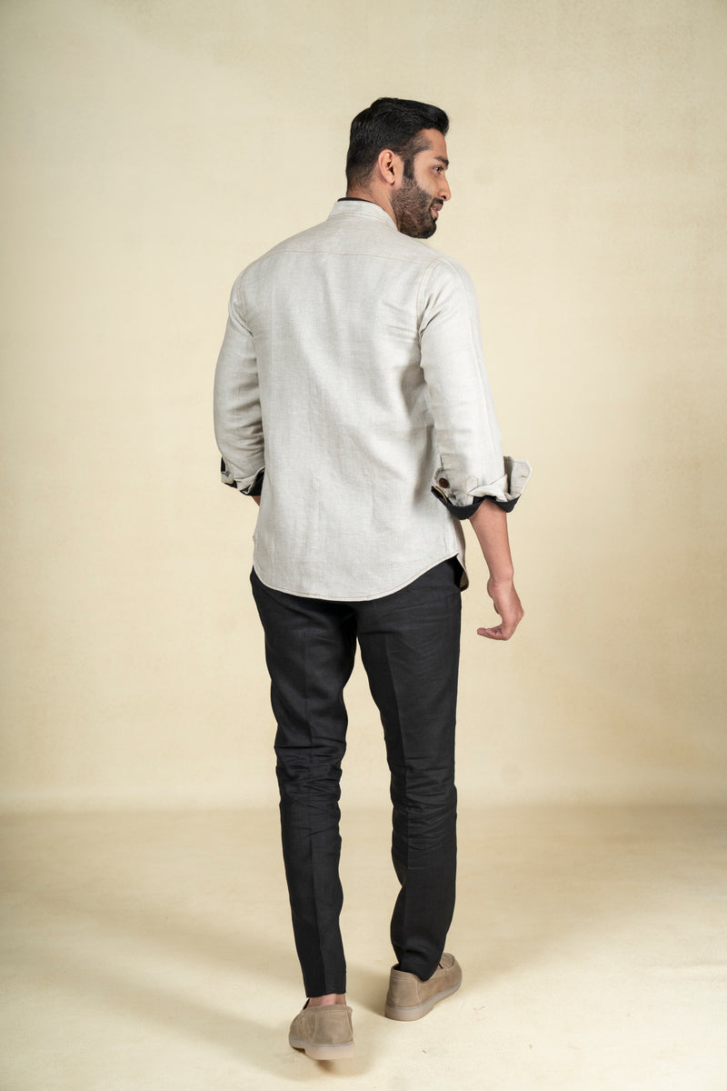 Beige Linen Shacket