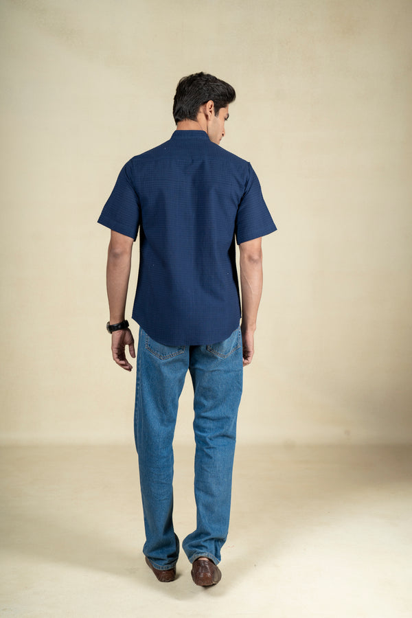Dark Blue Cross Stitch Shirt