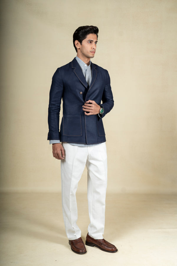 Blue Linen Jacket