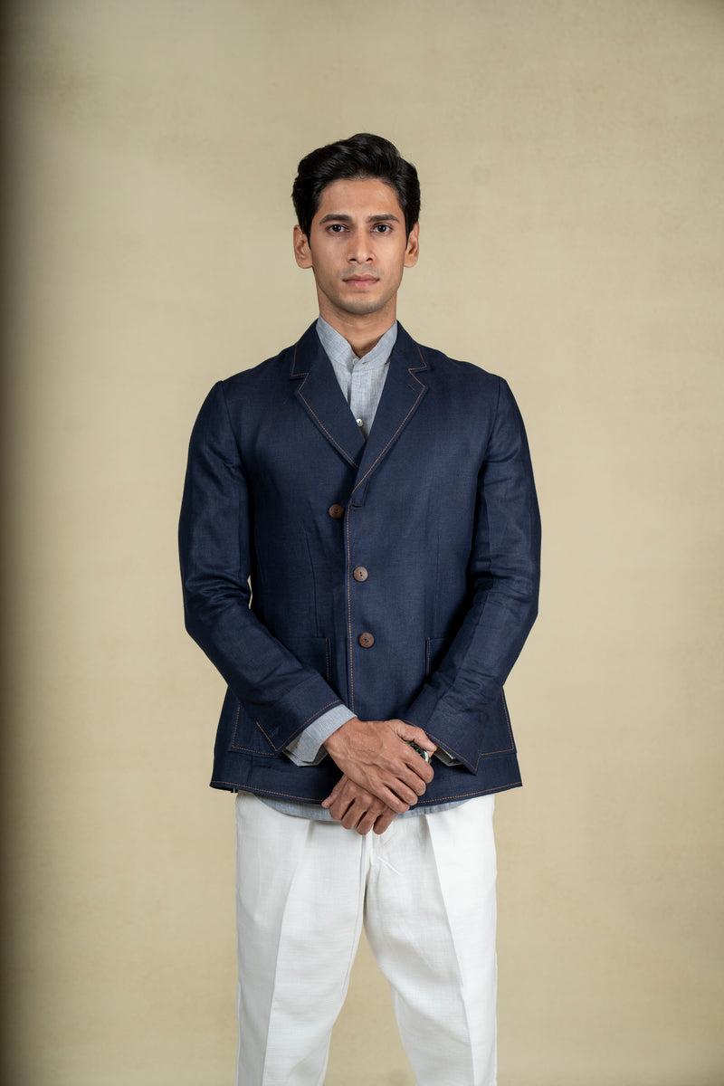 Blue Linen Jacket
