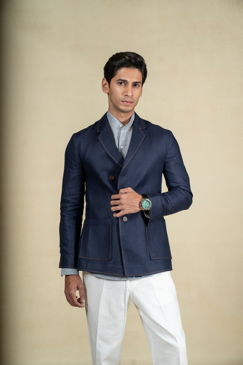 Blue Linen Jacket