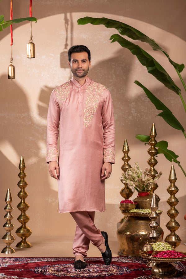 Peach Floral Kurta