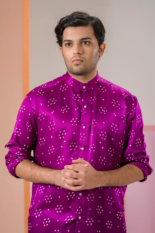 Pink Bandhani Short Kurta