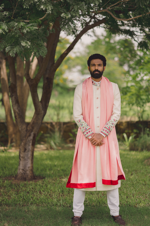 White Floral Sherwani