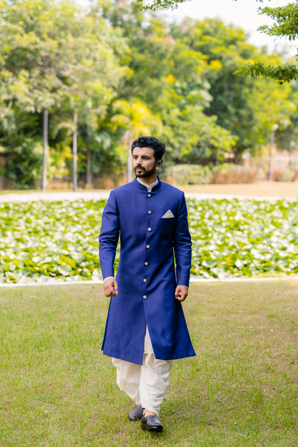 Royal Blue Classic Sherwani