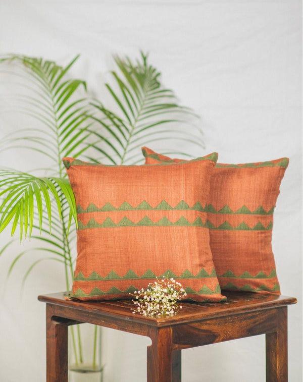 Brown Geometric Cushion