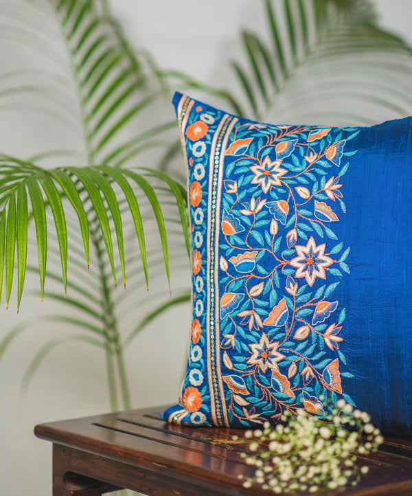 Blue Floral Cushion