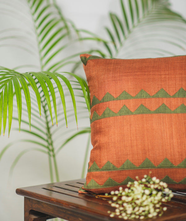 Brown Geometric Cushion