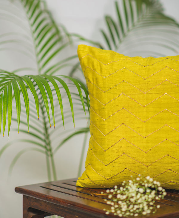 Green Zigzag Cushion